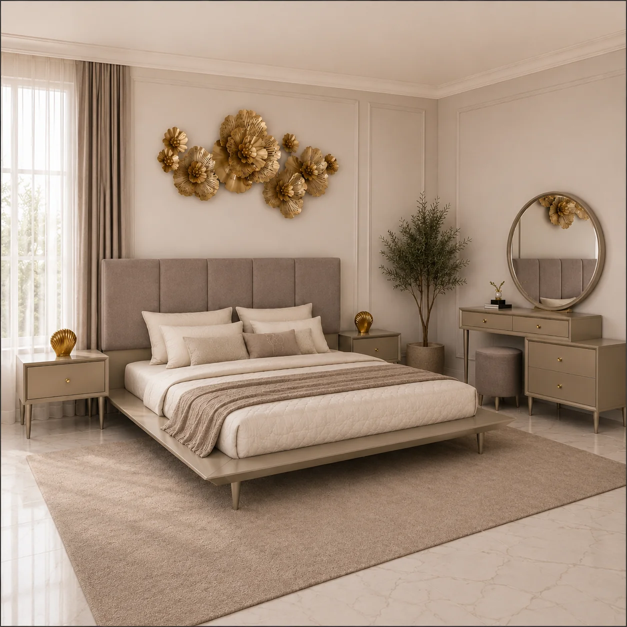 Designer wooden bedroom set by Awan Furniture in Rawalpindi