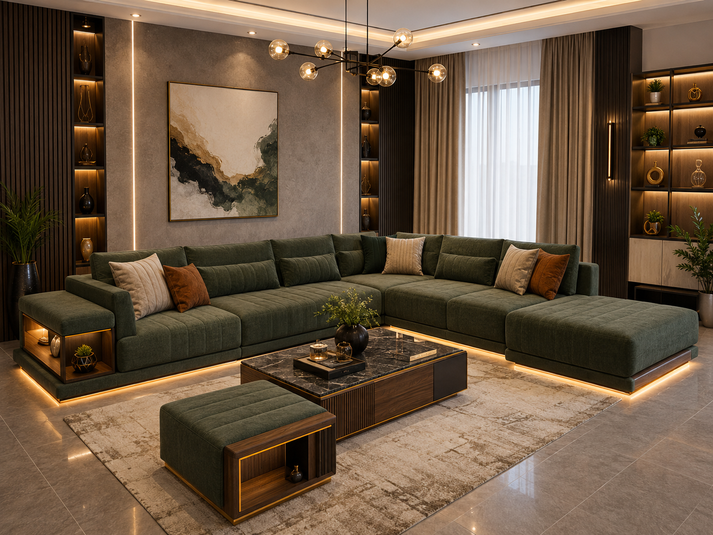 Modern L Shape Corner Sofa Set